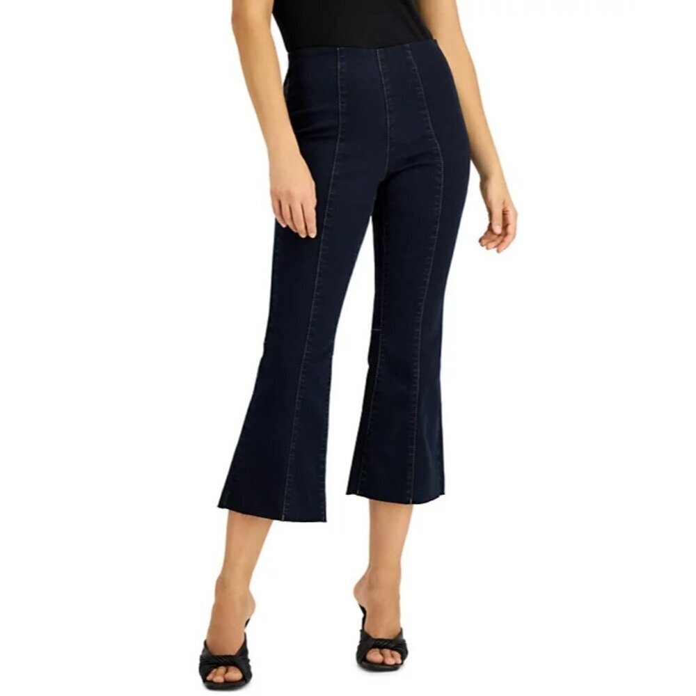 INC International Concepts Womens Size 4 High‎ Rise Crop Flare Pull-On Jeans $59